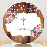 Rosa Blumen Gold Funkeln Babydusche Holz Hintergrund